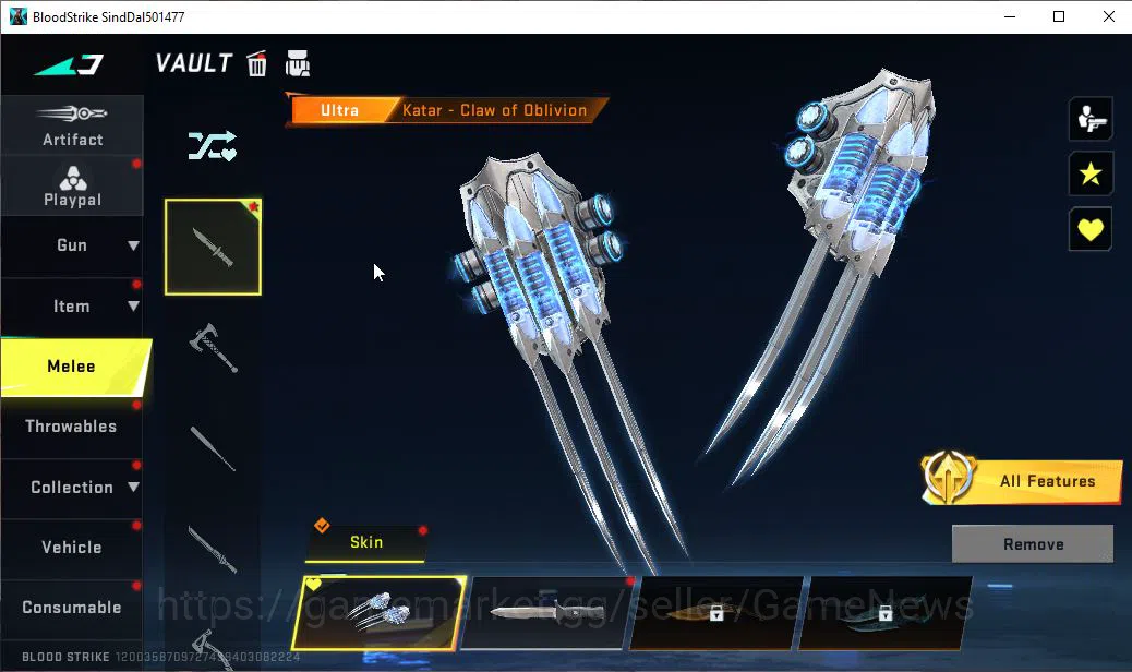 Blood Strike Accounts ASIA|Melee Katar-Claw Of Oblivion|COLLAB Bleach Et image 7