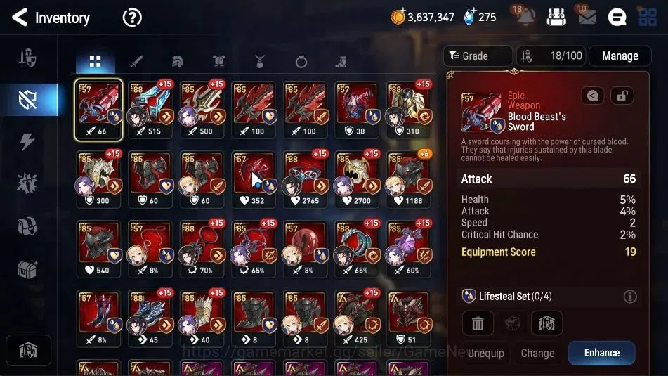 Epic Seven Accounts Starter GLOBAL UnVerif|New Era|3 ML(Rhiana& Lucie,Belian,US Choux)+Tenebria,Landy,etc|Poh ON|1 K 14