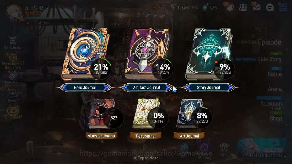 Epic Seven Accounts Starter GLOBAL UnVerif|New Era|3 ML(Rhiana& Lucie,Belian,US Choux)+Tenebria,Landy,etc|Poh ON|1 K 3