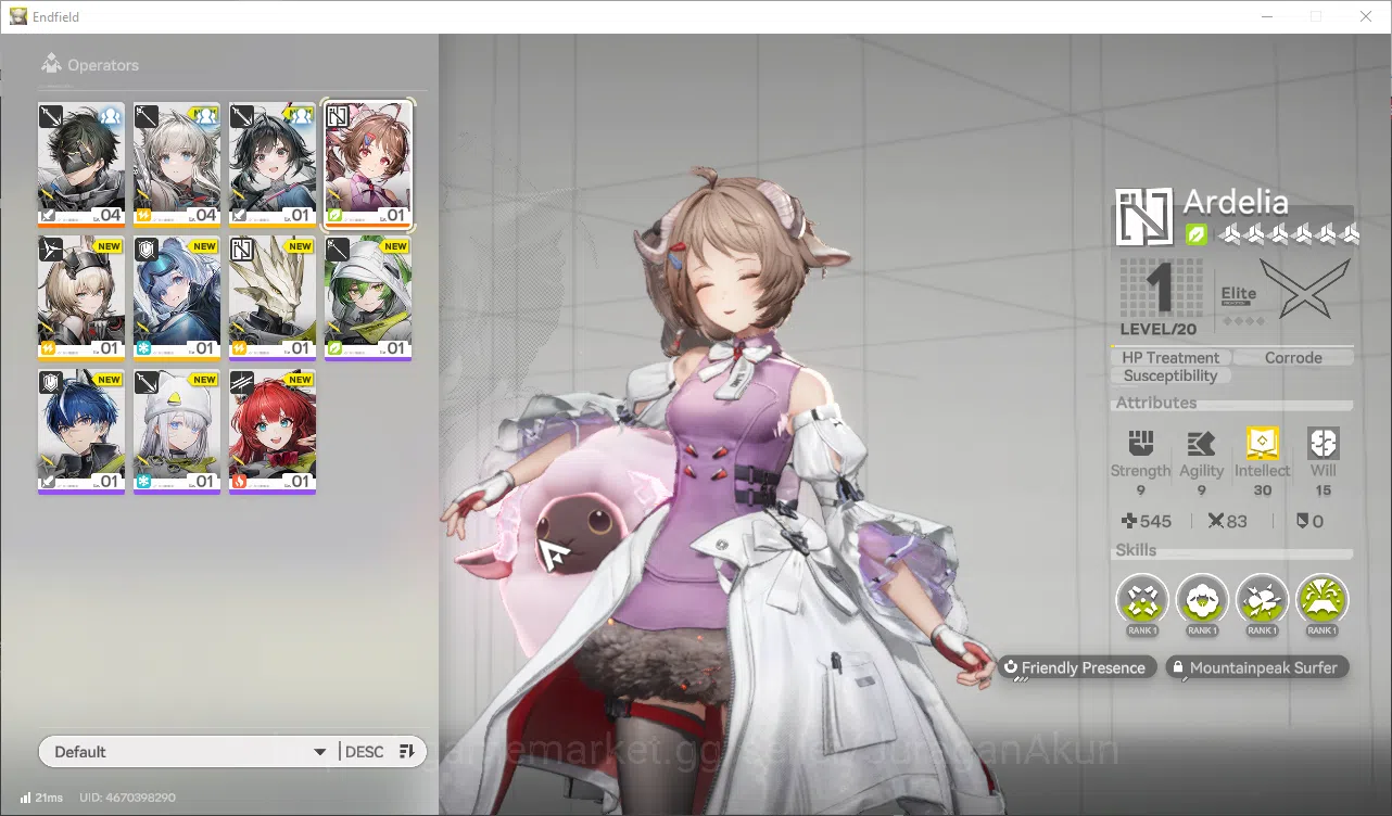 Arknights: Endfield Accounts ASIA|  Fresh Starter | Ardelia + 5 SR Character (Avywenna, Snowshine, Chen, Etc) |Skip