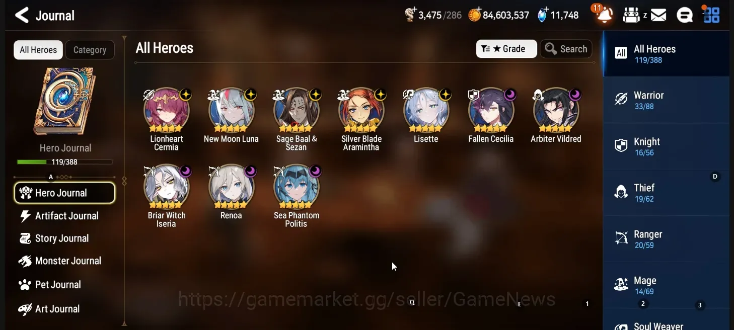 Epic Seven Accounts High-End GLOBAL UnVerif|NewEra|10 ML( Lisette,Renoa,NM Luna,BW Iseria etc) Haru+Art,Ivana,Vildred,Aubade 1