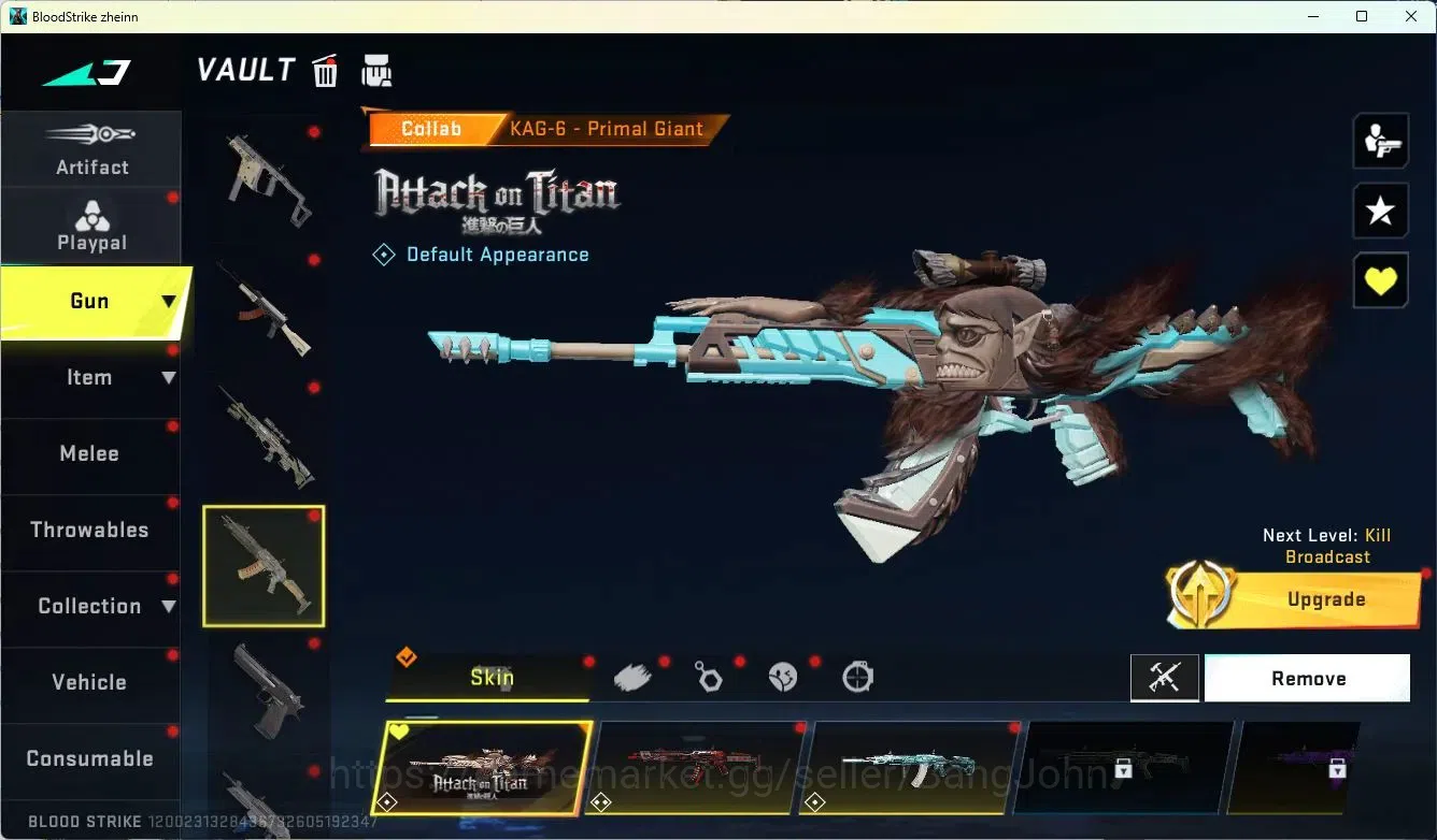 Blood Strike Accounts ASIA | 4 7DS: AK47,M700,Kar98K,QBZ95 | 2 AOT: KAG- image 7