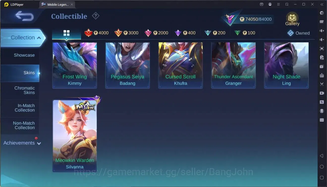 Mobile Legends: Bang Bang Accounts Collector Global|Hero 133|Skin 256|Renowned|Prime Granger|Naruto GS|Sanrio Floryn|TFM 15