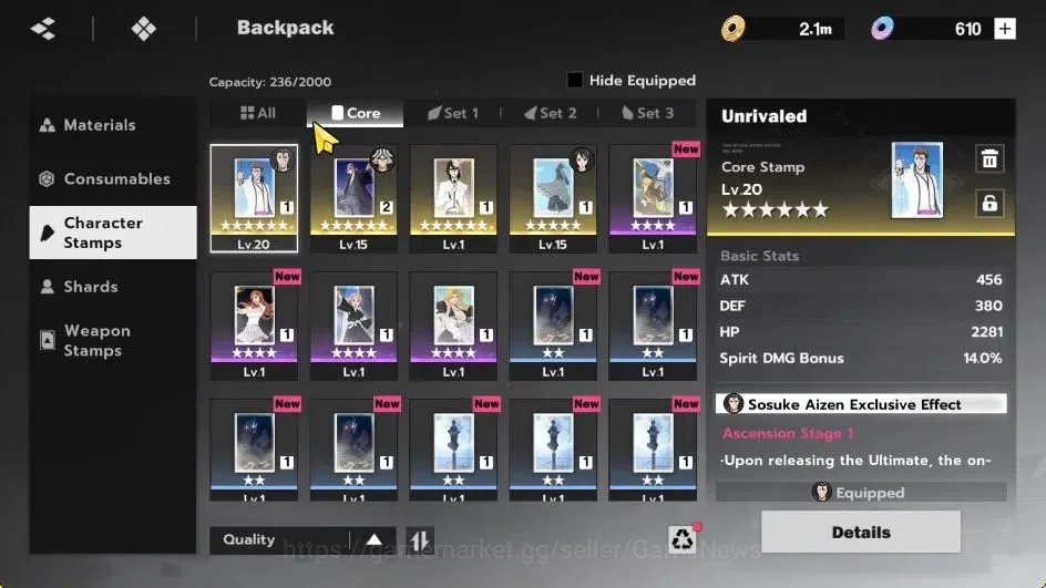 BLEACH: Soul Resonance Accounts NUVERSE SEA|Lvl 40|4 SSR|3 Sign|(Sosuke Aizen B1,Kisuke Urahara)+Stamp,Yoruichi,Byakuya|Log 18