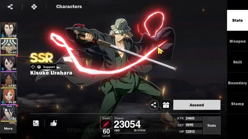BLEACH: Soul Resonance Accounts NUVERSE SEA|Lvl 40|4 SSR|3 Sign|(Sosuke Aizen B1,Kisuke Urahara)+Stamp,Yoruichi,Byakuya|Log 9