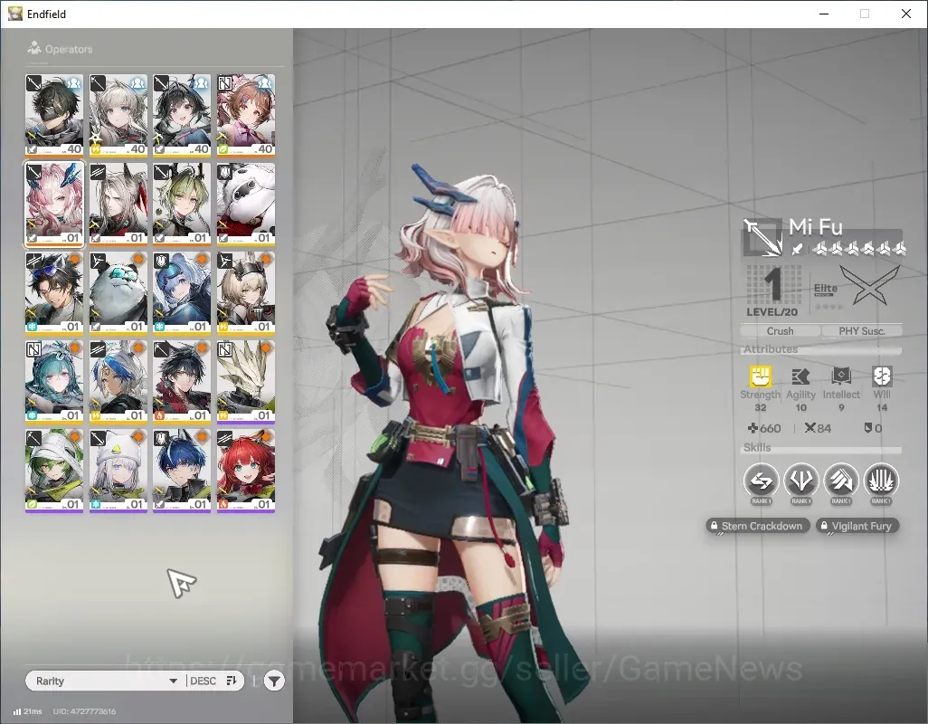 Arknights: Endfield Accounts Asia|Lv 23|4 SSR 1 Limit + 7(*6Wp)| Mi Fu |Ardelia+Sign,Pogranichnik,Lifeng|1 SSR Selector|1 Wp 1