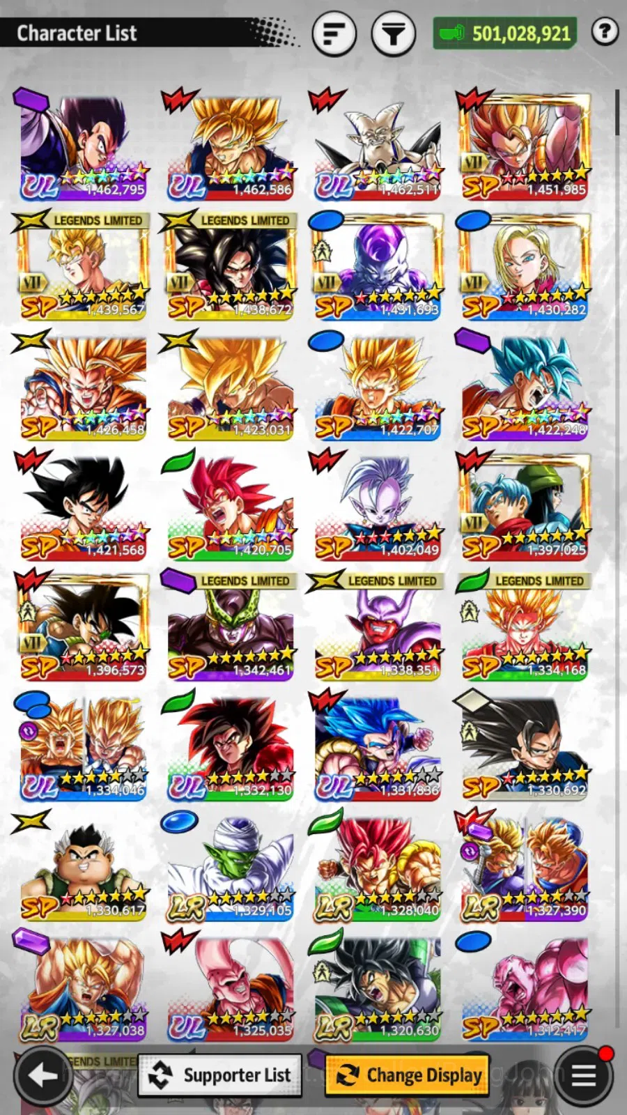 Dragon Ball Legends Accounts High-End Android | Lvl 164|Ready PVP|501M Total Power|5 LR|7 UL|LR S Vegito,FWK Piccolo Etc |UL 19