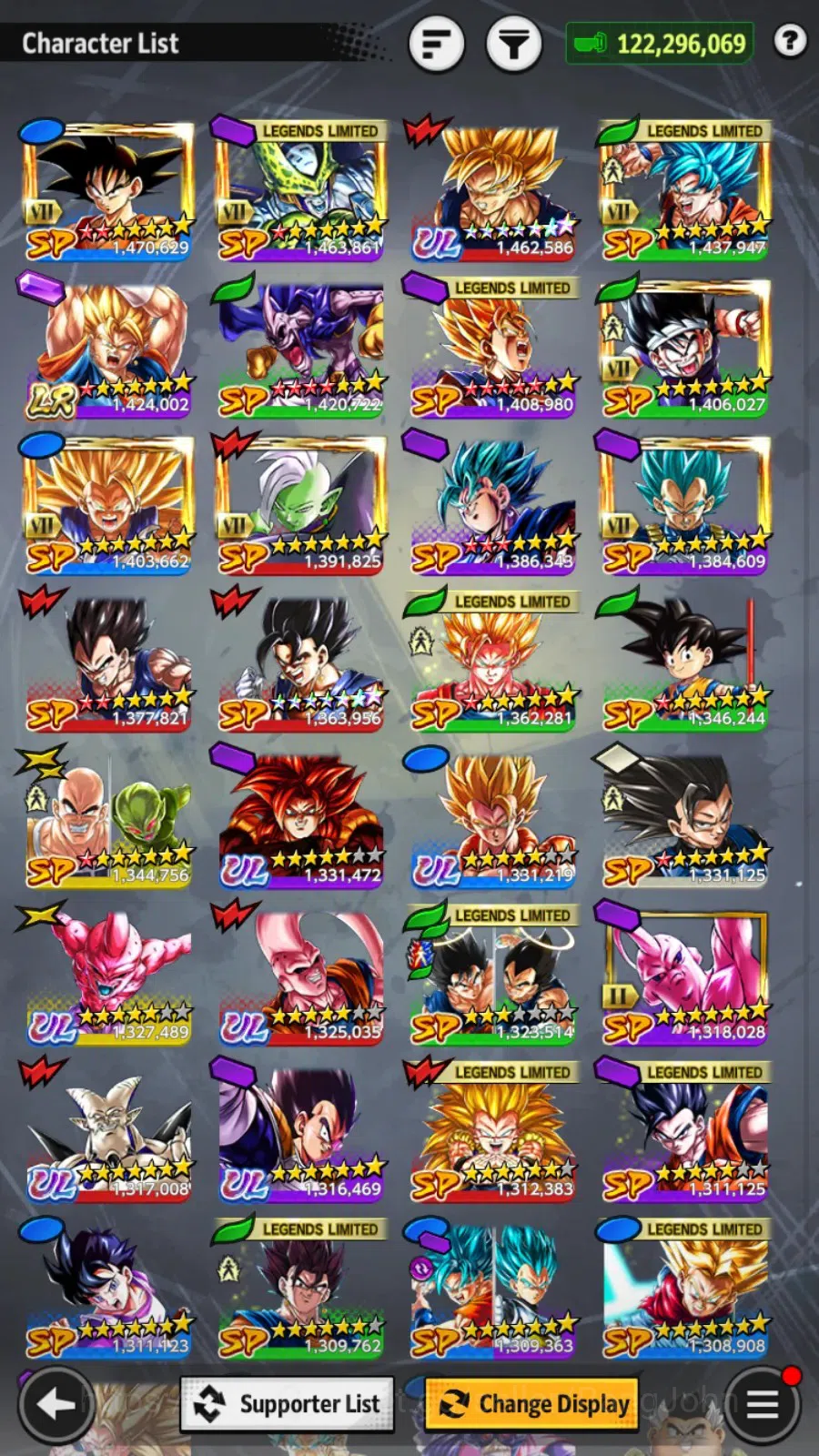 Dragon Ball Legends Accounts High-End Android| Lvl 159|122M Total Power|19 CC|1 LR|7 UL|LR S Vegito|UL S Gogeta,KID,SS4 10