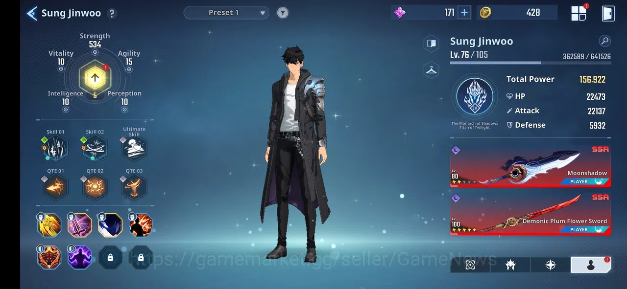 Solo Leveling: ARISE Accounts Total Power 538K | 18SSR |KanaeA5+SignA7,EsilA5+SignA2,MireiA5+Sign,ThomasA2+Sign,IslaA4 & ETC 2