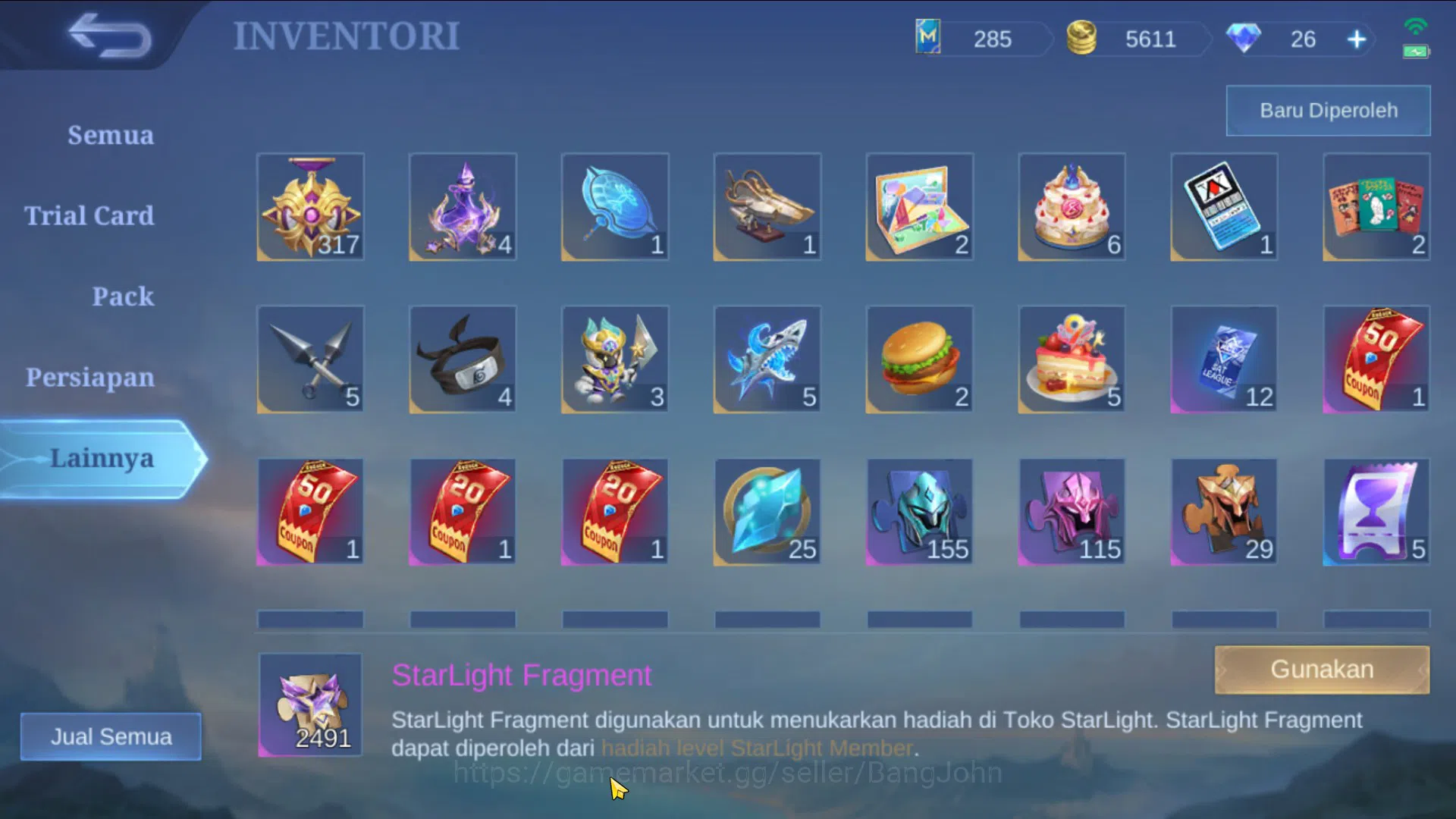 Mobile Legends: Bang Bang Accounts Global Hero 100, Skin 195, Emblem All Max | Prime  image 6