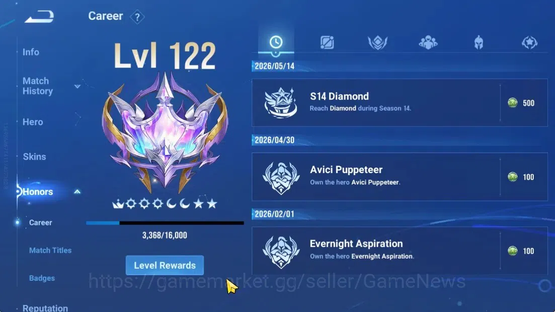 Honor of Kings Accounts Hero112 Skin110|4 Legend,KIC Luna,Sanxingdui HouYi image 6