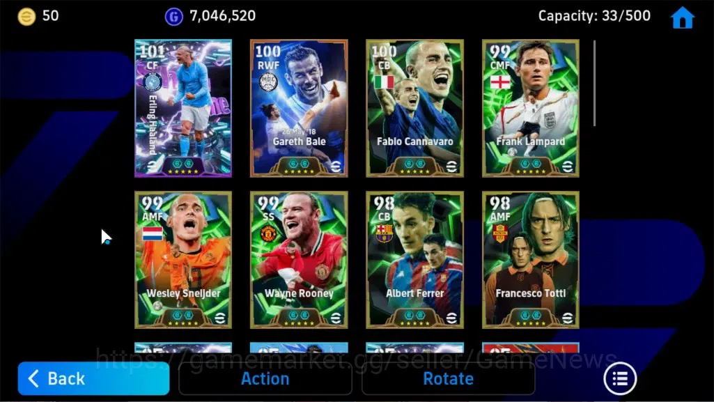 eFootball Accounts Legends & Iconic Players Android|BigTime Gareth Bale,ShowTime Erling Haaland,Epic W Rooney,Wesley 7