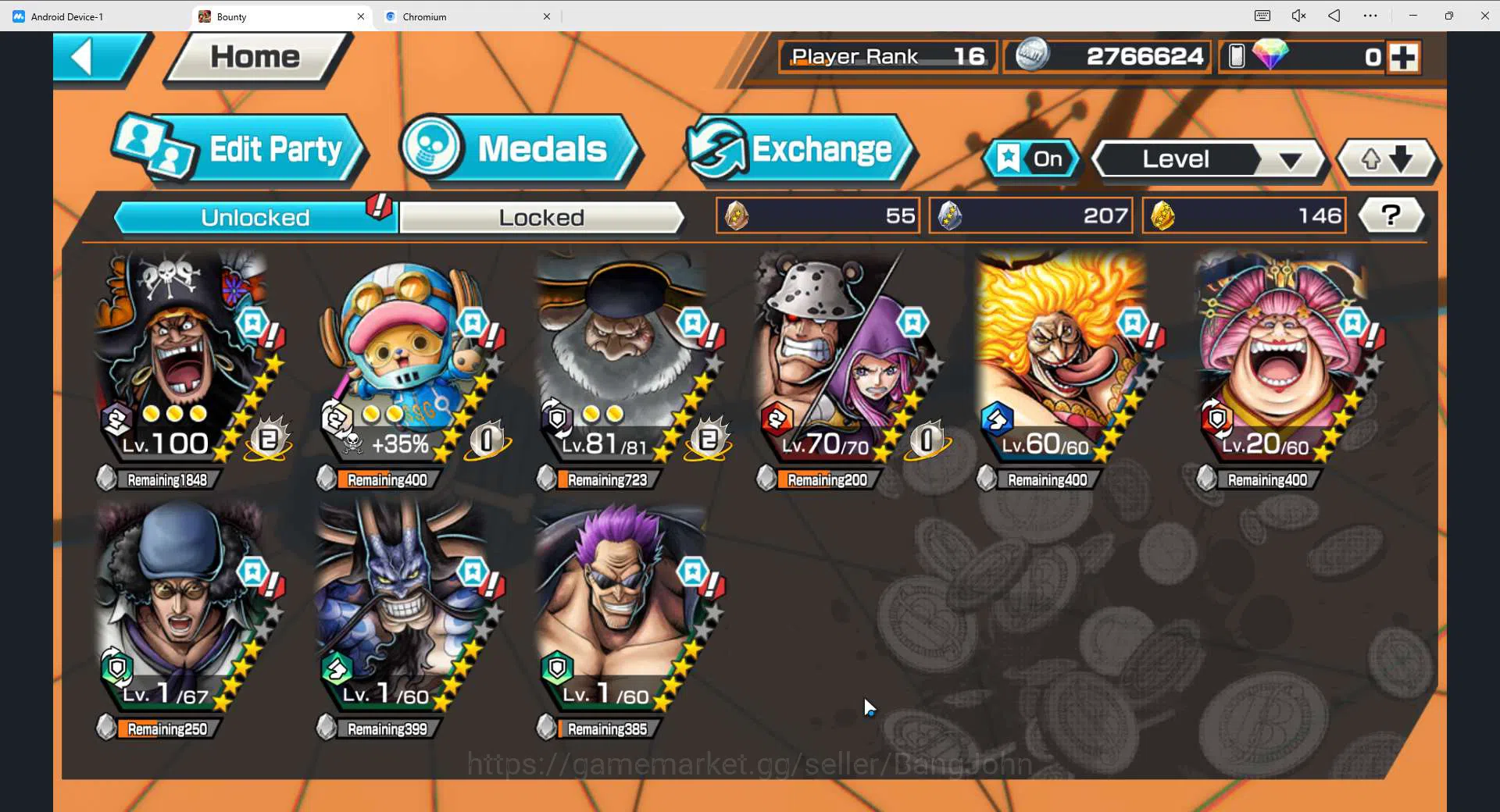 One Piece Bounty Rush Accounts GLOBAL | 7 EX | 1 Max | Lvl 100 Marshall D Teach | image 2