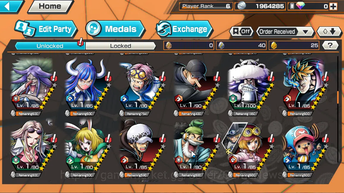 One Piece Bounty Rush Accounts Global|6EX|Fire Emperor Sabo,WI Law,5Elder Nusjuro image 11