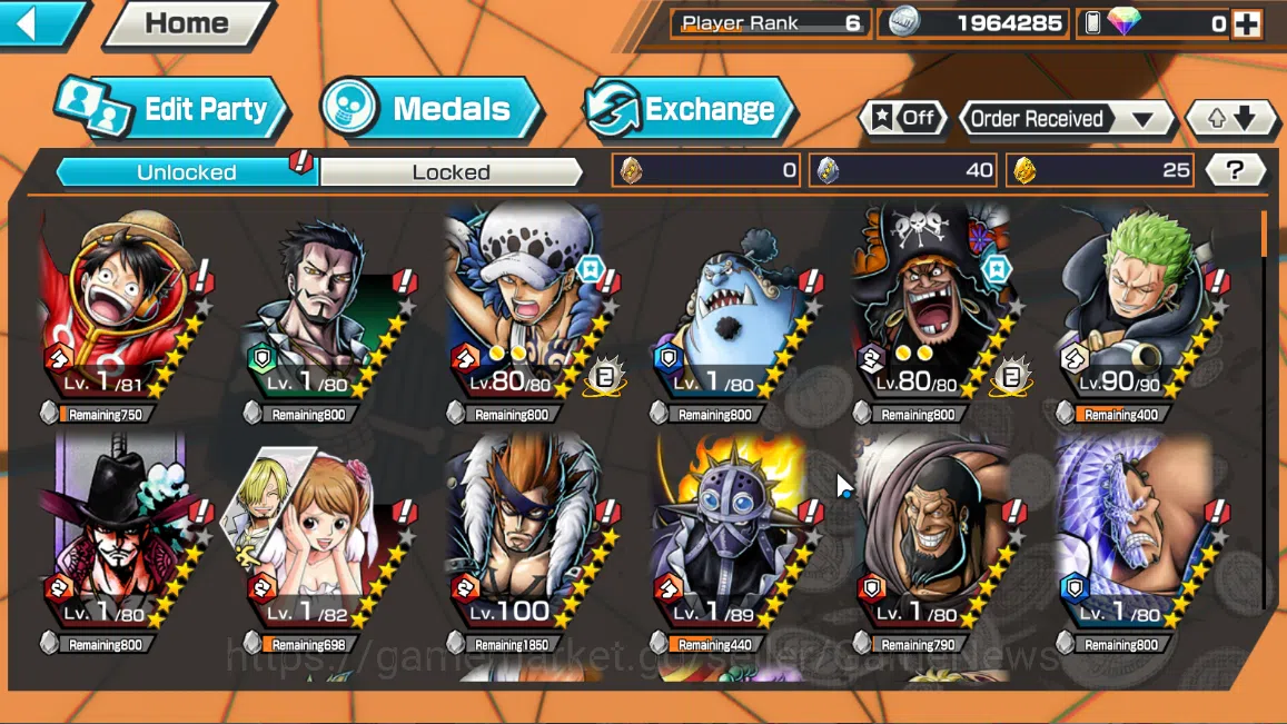 One Piece Bounty Rush Accounts Global|6EX|Fire Emperor Sabo,WI Law,5Elder Nusjuro image 14