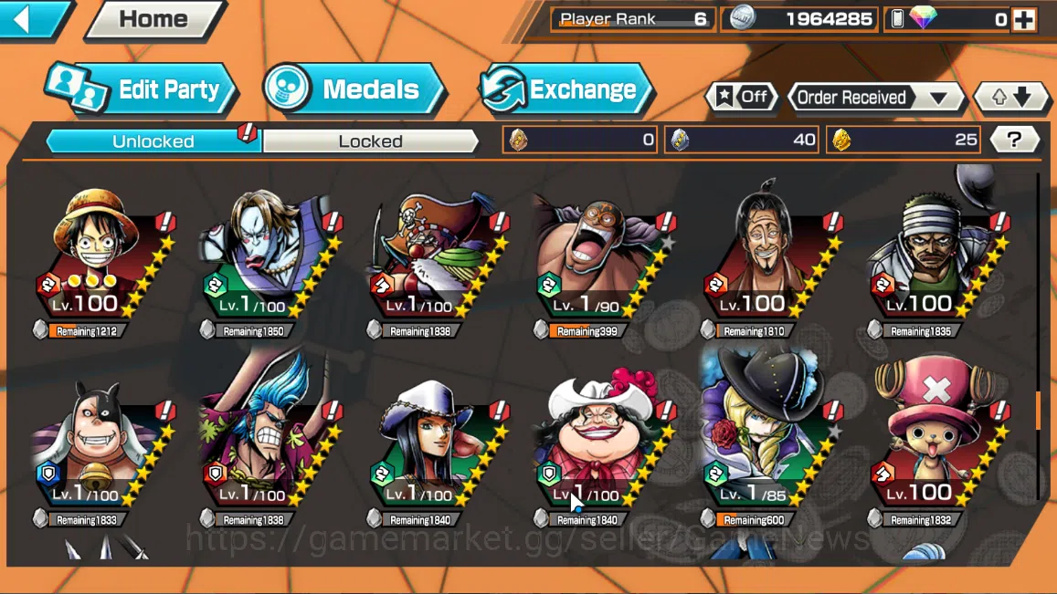 One Piece Bounty Rush Accounts Global|6EX|Fire Emperor Sabo,WI Law,5Elder Nusjuro image 8