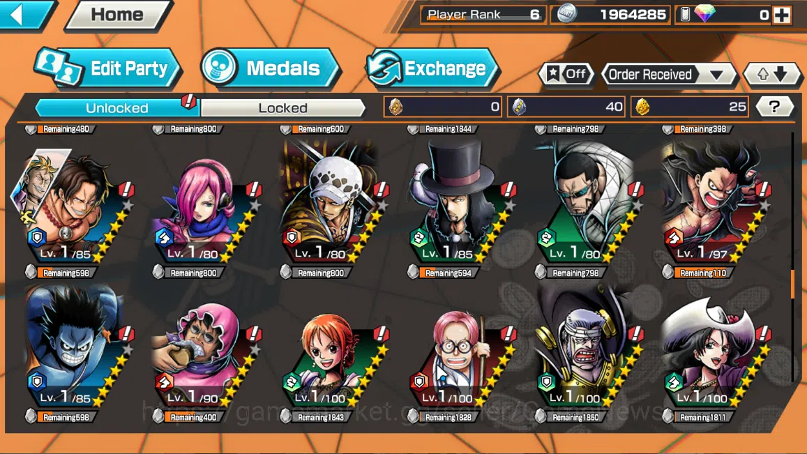 One Piece Bounty Rush Accounts Global|6EX|Fire Emperor Sabo,WI Law,5Elder Nusjuro image 9
