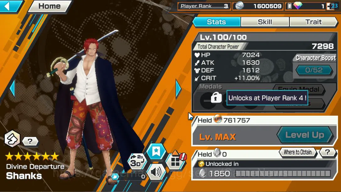 One Piece Bounty Rush Accounts Starter Global|4 EX 1 MAX| FILM RED Shanks,T5E St.Ethanbaron Nusjuro,Divine Departure 3