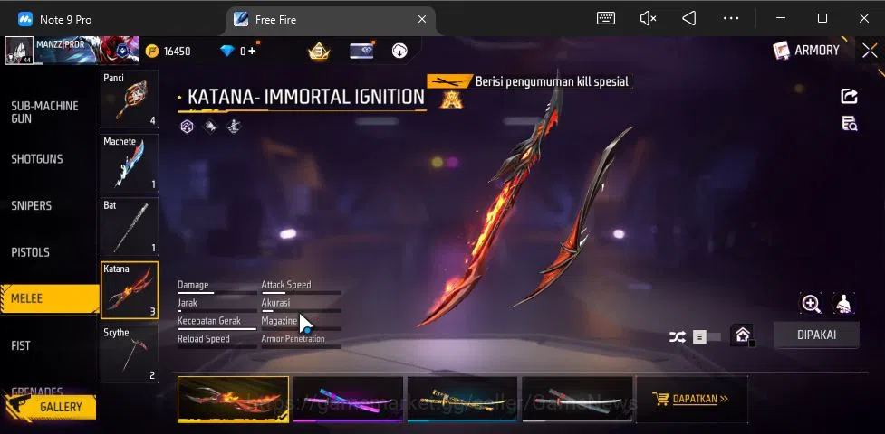 Free Fire Accounts Indonesia|Ak47 Blue Flame Draco Lv 5,SCAR Megalodo image 6