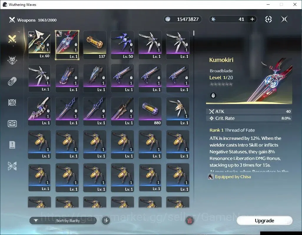 Wuthering Waves Accounts SEA|UL 47|1 Limited| Chisa R4 +Signature | DB Lvl  image 6
