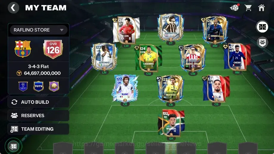 EA SPORTS FC Mobile Accounts OVR 126/64B Value, Max Badge|Starting 11 Full EVO( image 4
