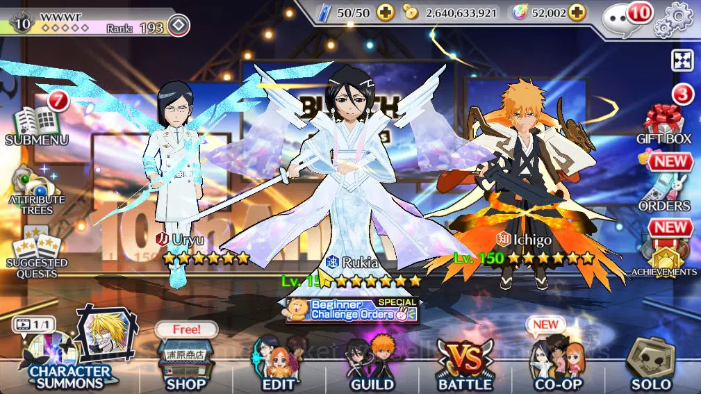 Bleach: Brave Souls Mid-Tier [GLOBAL]52k Orb|10th Anniv(Rukia,Ichigo),TYBW26 (U image 1