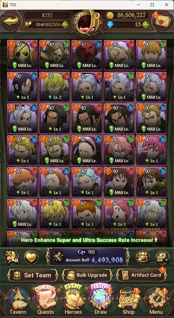 The Seven Deadly Sins: Grand Cross Accounts ASIA|4,4M CC|70 LS+Selector Box|3 LR+6UR+Many Cola image 10