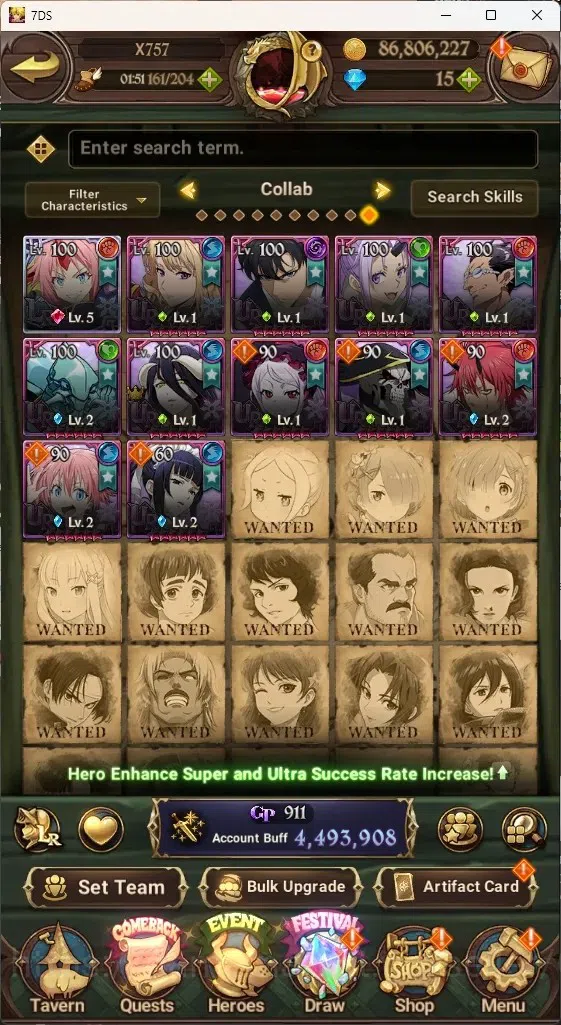 The Seven Deadly Sins: Grand Cross Accounts ASIA|4,4M CC|70 LS+Selector Box|3 LR+6UR+Many Cola image 2