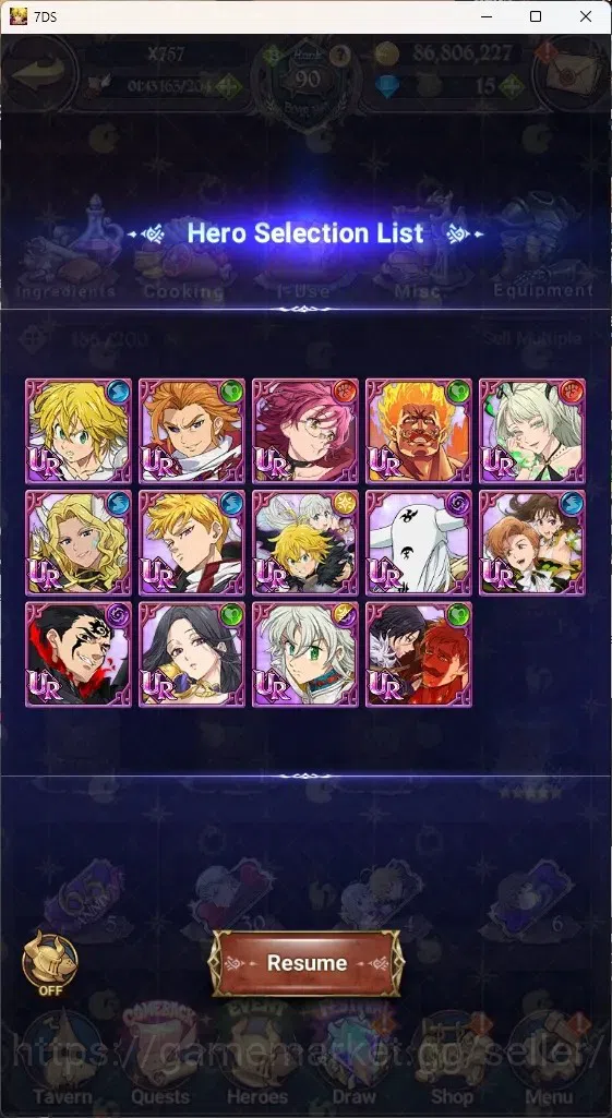The Seven Deadly Sins: Grand Cross Accounts ASIA|4,4M CC|70 LS+Selector Box|3 LR+6UR+Many Cola image 20