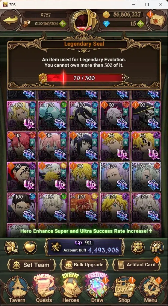 The Seven Deadly Sins: Grand Cross Accounts ASIA|4,4M CC|70 LS+Selector Box|3 LR+6UR+Many Cola image 3