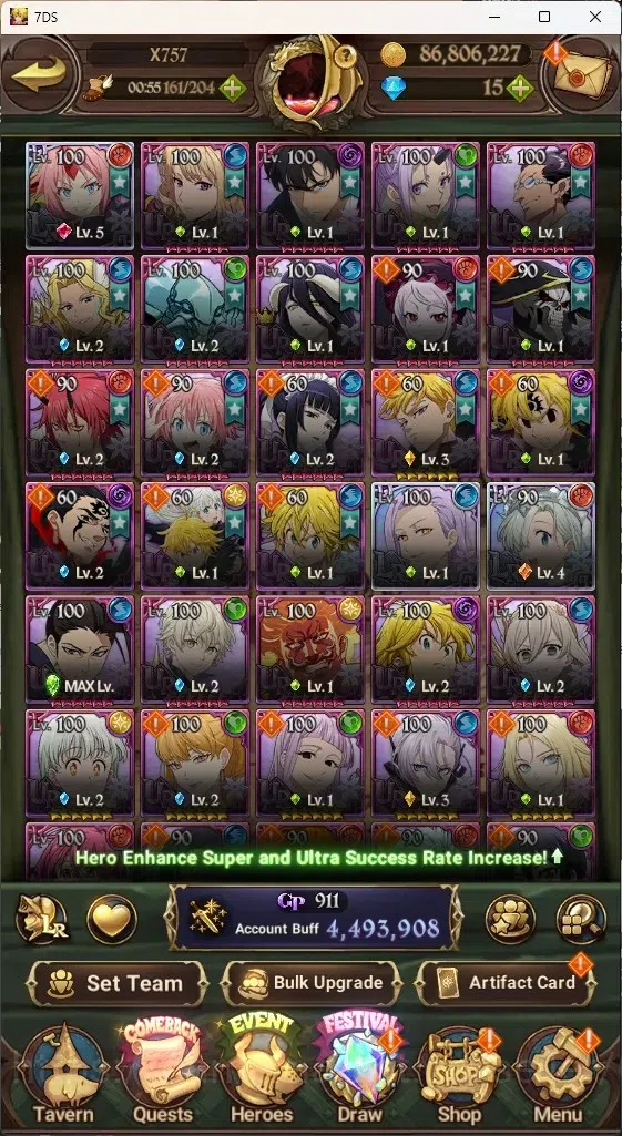 The Seven Deadly Sins: Grand Cross Accounts ASIA|4,4M CC|70 LS+Selector Box|3 LR+6UR+Many Cola image 5