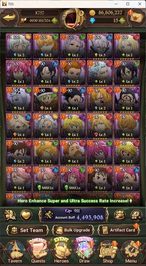 The Seven Deadly Sins: Grand Cross Accounts ASIA|4,4M CC|70 LS+Selector Box|3 LR+6UR+Many Cola image 6