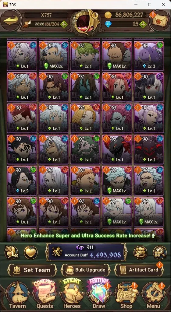 The Seven Deadly Sins: Grand Cross Accounts ASIA|4,4M CC|70 LS+Selector Box|3 LR+6UR+Many Cola image 8