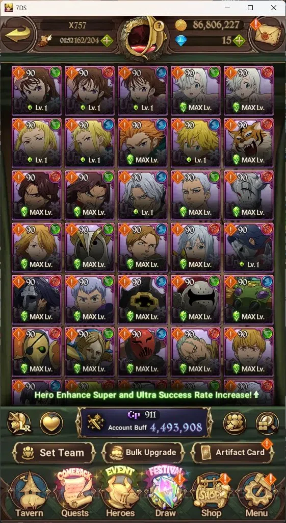The Seven Deadly Sins: Grand Cross Accounts ASIA|4,4M CC|70 LS+Selector Box|3 LR+6UR+Many Cola image 9
