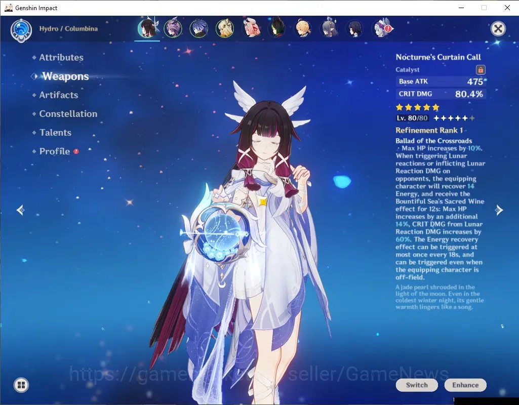 Genshin Impact Accounts ASIA|AR 57|6 Limited + 4(*5 Weapon)|Columbina+Sign image 3