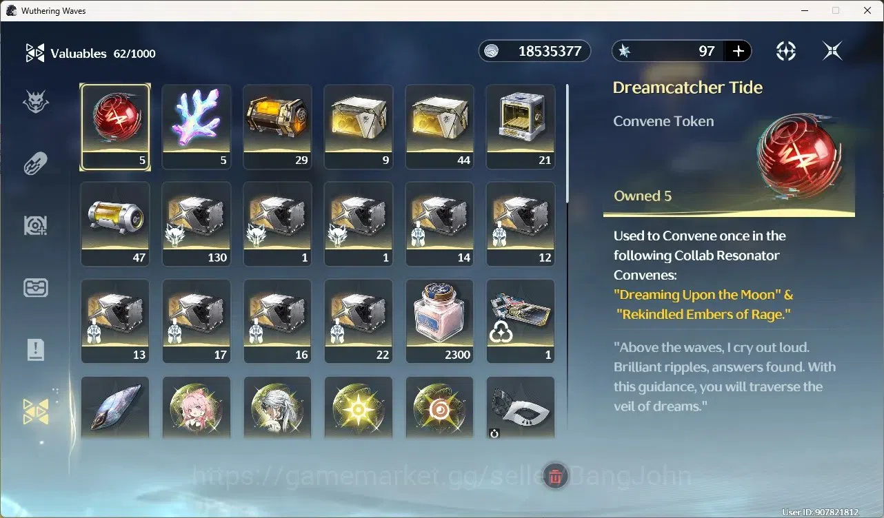 Wuthering Waves Accounts Starter SEA|UL 49|Rank 5|6 Char 13