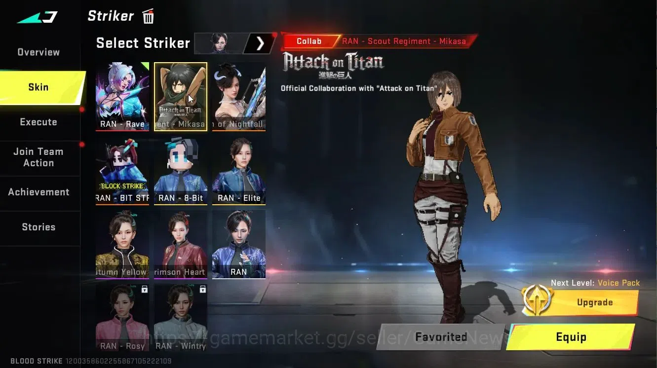 Blood Strike Accounts ASIA|4 ETERNAL[RAN-Rave,VOLT-DeathClaw,ZERO-Oda,DE image 5
