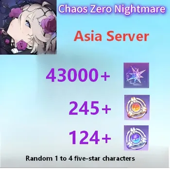 Chaos Zero Nightmare Accounts Asia|Crystal×43000+Rescue Anchor×245+Signal Amplification Anchor×124+Random 1 to 4 five-star