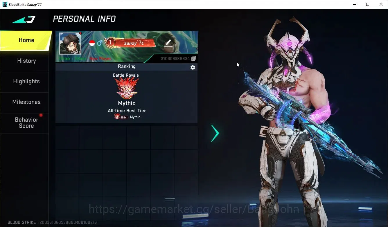 Blood Strike Accounts Rare Skin ASIA |Limited Origin-12 Playmaker|2 Collab Guns (AOT/OPM)|4 Ultra Guns|3 Limited & 1 Collab 1
