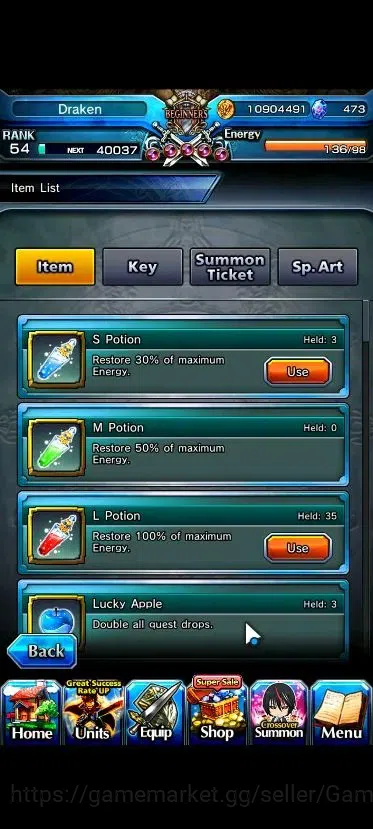Grand Summoners Accounts Global|Rank 54|473 cc|4 Ascend+2 TW|[Demon Lord Ri image 2