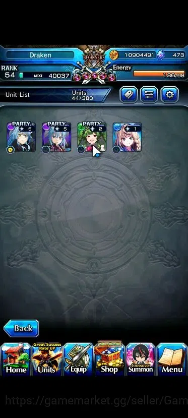 Grand Summoners Accounts Global|Rank 54|473 cc|4 Ascend+2 TW|[Demon Lord Ri image 4