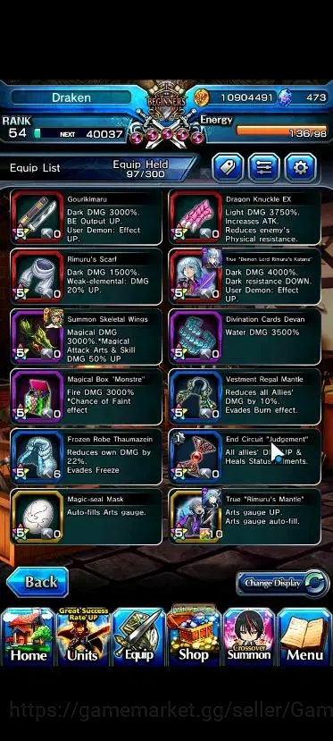Grand Summoners Accounts Global|Rank 54|473 cc|4 Ascend+2 TW|[Demon Lord Ri image 7