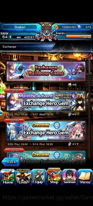Grand Summoners Accounts Global|Rank 54|473 cc|4 Ascend+2 TW|[Demon Lord Ri image 9