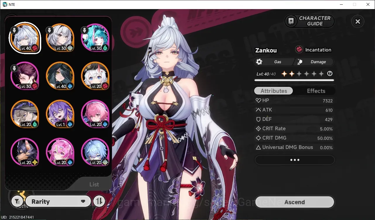 Neverness to Everness Accounts Global SEA|HL 34|TL 9| 2 S-Class Limited |Blackbird+Signature,Zankou+Outfit|1 Selector|2 1