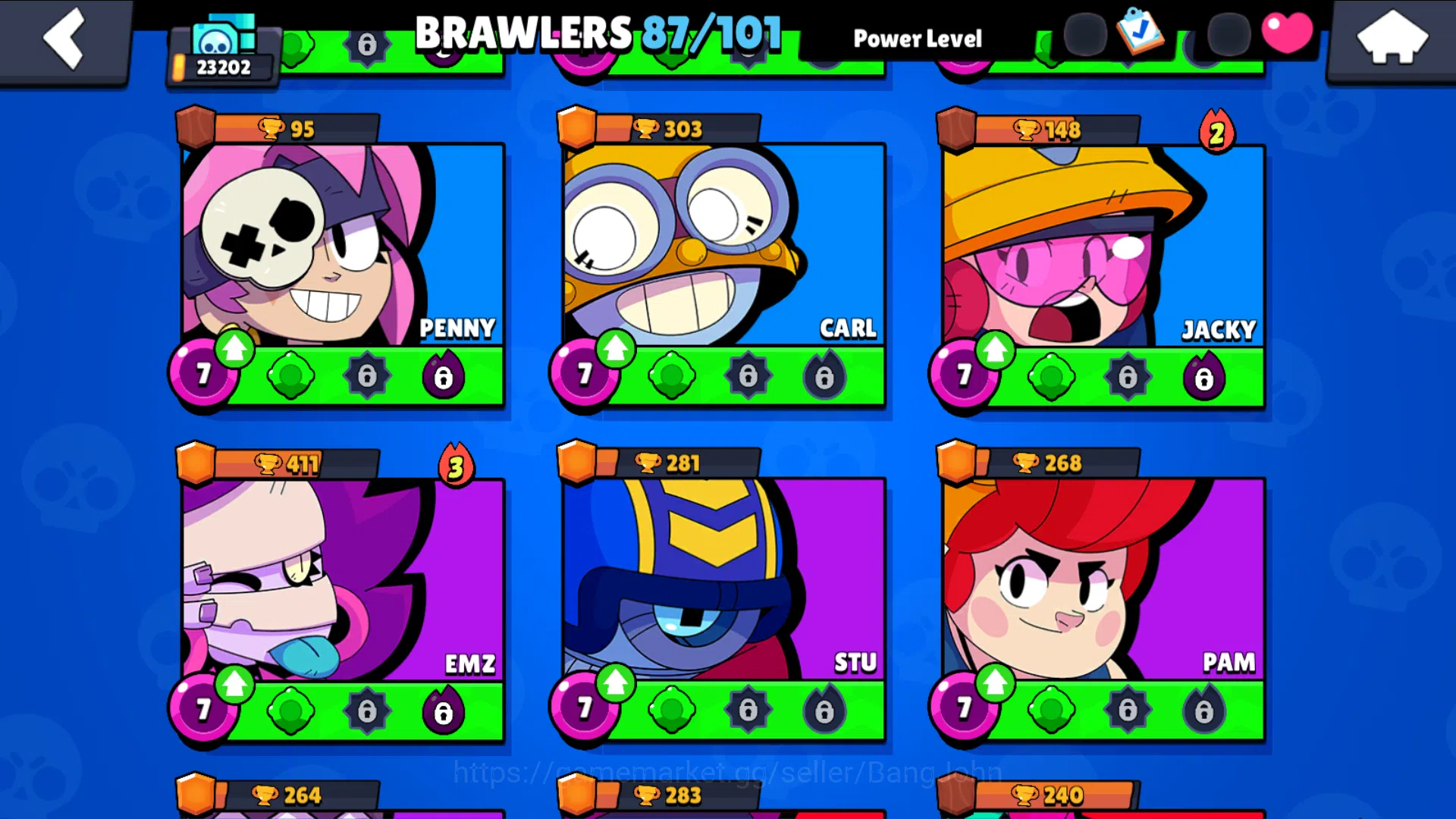 Brawl Stars Accounts 23202 Thropy|87 Brawler-22 Max Lvl|5 Hypercharge(B image 10