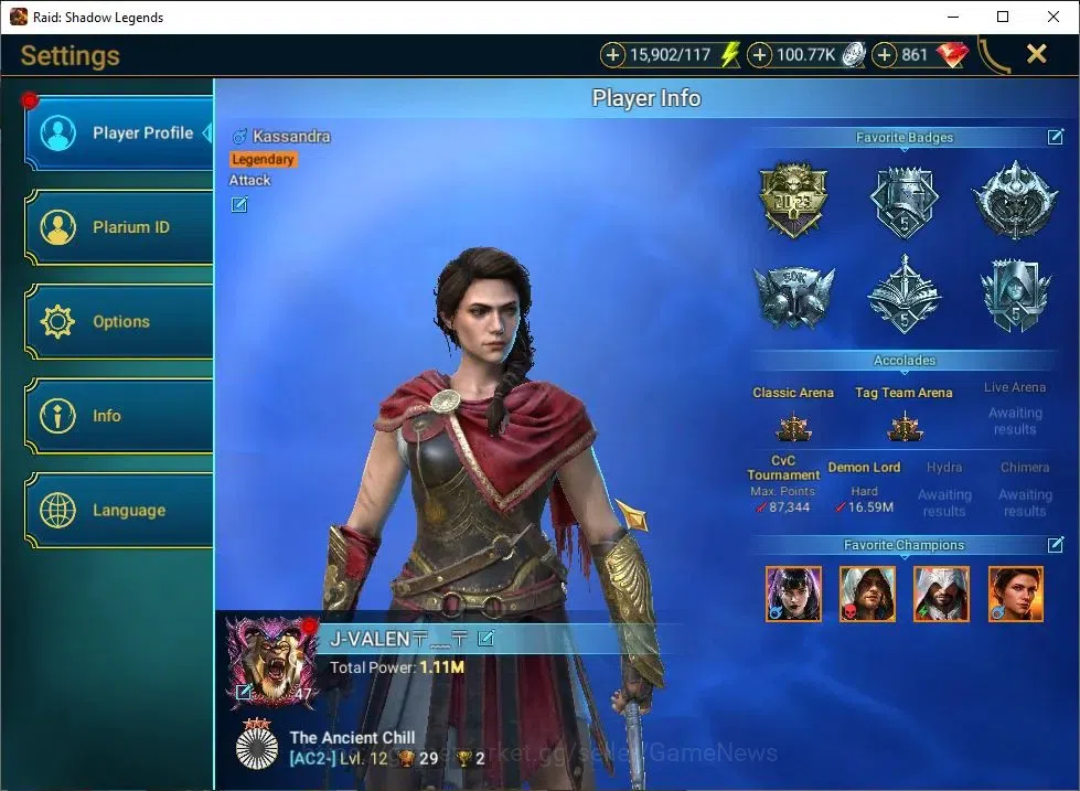 Raid: Shadow Legends Accounts Lv 47|1M PWR|20 Legend Combo 3 Assasins(Kenway,Ezi image 2