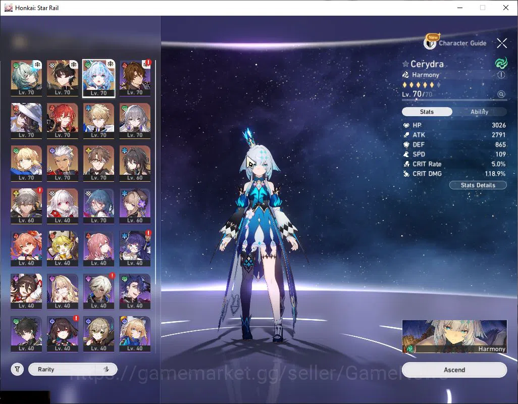 Honkai Star Rail Accounts Asia |Tl 60|7 Limited [Cerydra,Saber] + Sign  Anax image 2
