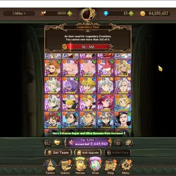 The Seven Deadly Sins: Grand Cross Accounts Endgame GLOBAL|2,4M CC|30 LS|3 LR+9 UR+Full Collab Gachiakuta|NMeli2/6,Meresca,P