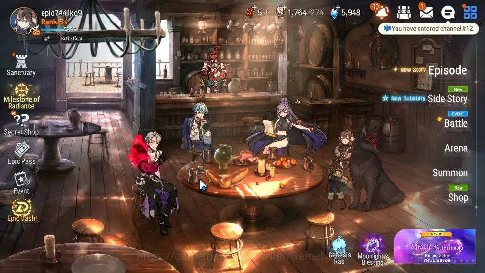 Epic Seven Accounts Starter GLOBAL UnVerif|8 ML (Shephred Dark Diane,Harsetti,etc)+Bellona,Iseria,etc|5,9k SStone+64k 1
