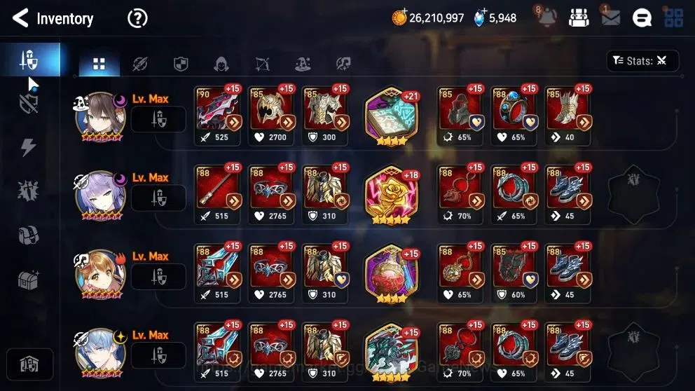 Epic Seven Accounts Starter GLOBAL UnVerif|8 ML (Shephred Dark Diane,Harsetti,etc)+Bellona,Iseria,etc|5,9k SStone+64k 17
